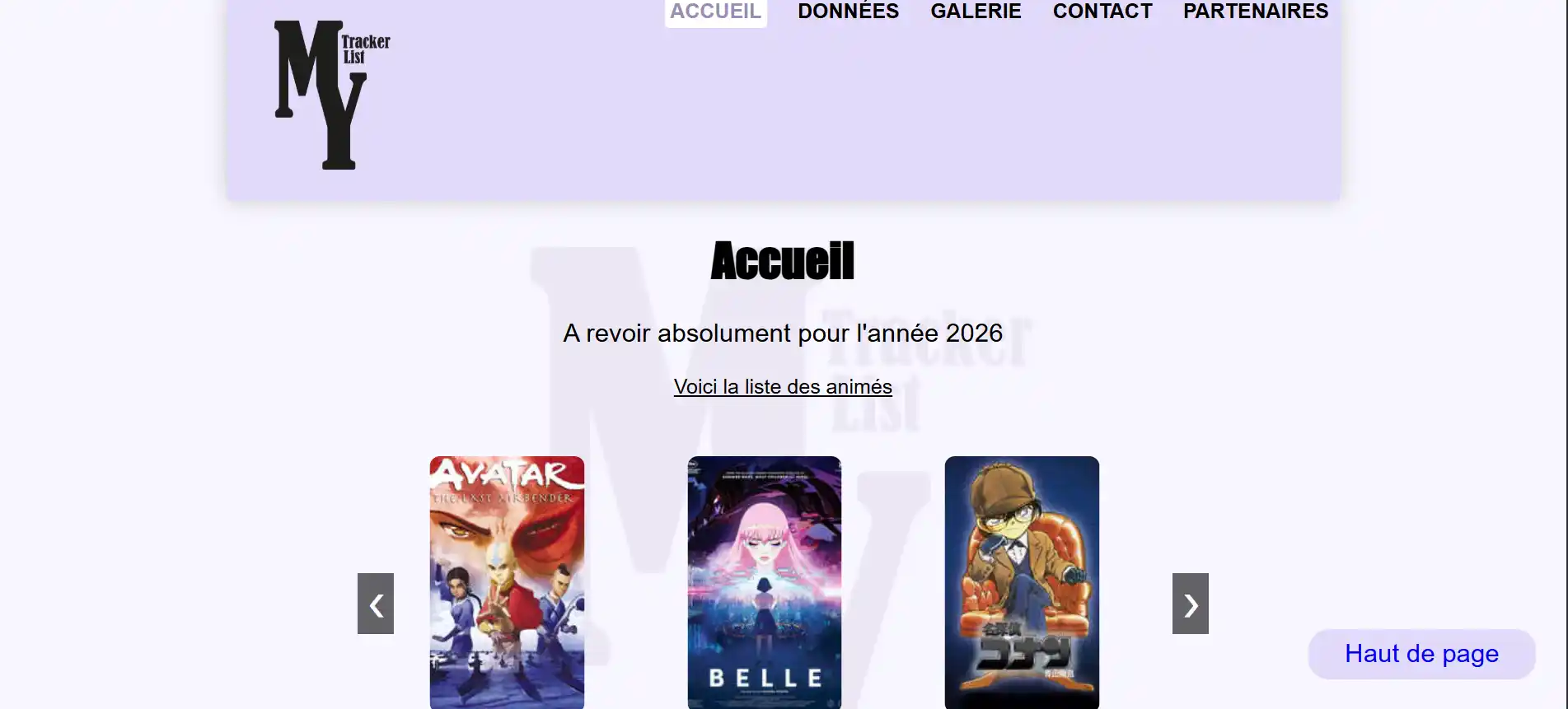 Aperçu du site web SAE 105